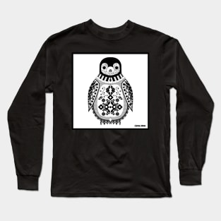 white penguin in snow pattern ecopop Long Sleeve T-Shirt